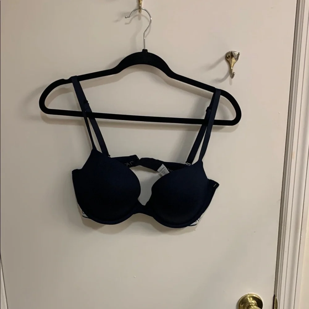 Calvin Klein Blue Molded Cup Bra with Adjustable Straps